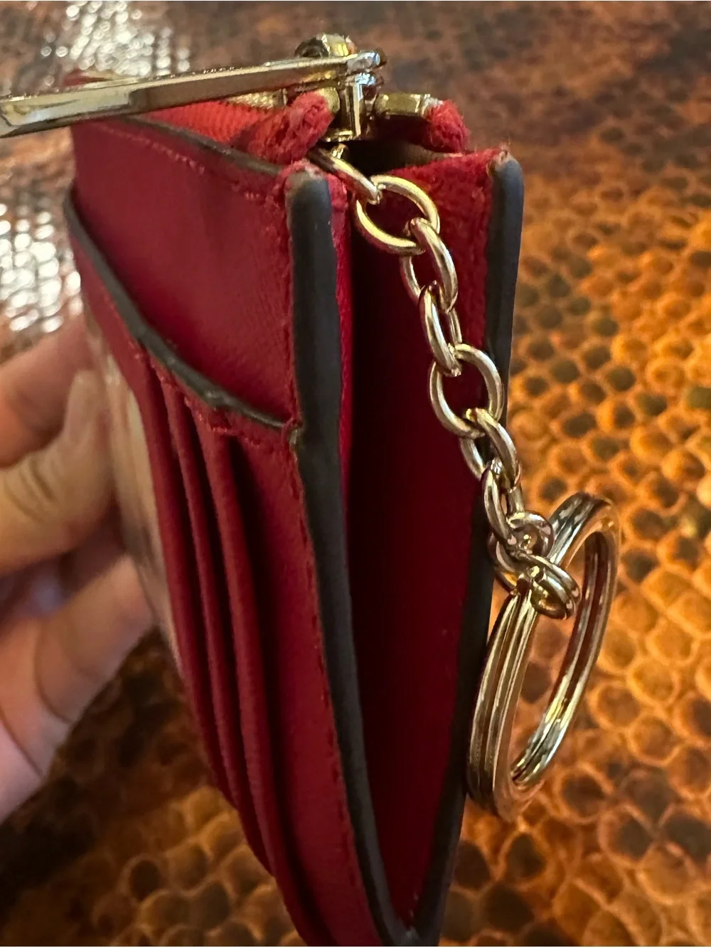 Michael Kors Top Zip Coin Wallet in Saffiano Leather with ID window and Keyring